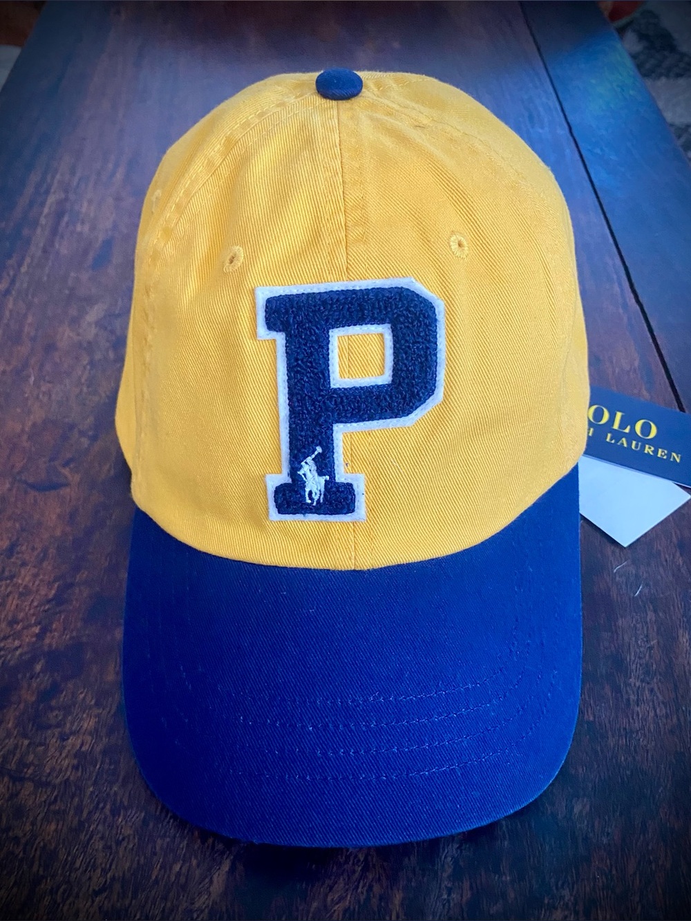 Polo by Ralph Lauren Yellow & Navy 'P' Baseball Cap